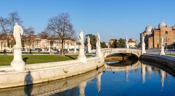 Padova Padua Prato Della Valle square with statues travel traveling holidays vacation town panorama in Italy
