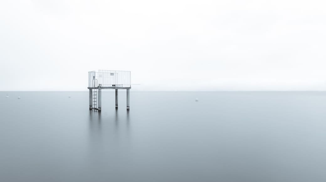 Jump board in Lake Geneva. Overall it’s a very nice stroll along the lake from Pully towards Lausanne Ouchy. #BeachTips