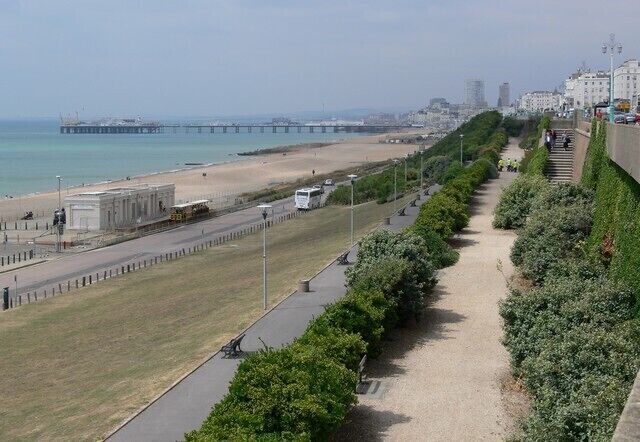Brighton seafront A view of Brighton along the seafront, picture is taken from Kemp Town, close to the Marina.