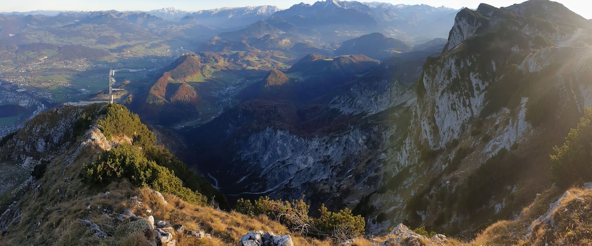 Hazy day in the Alps of Austria