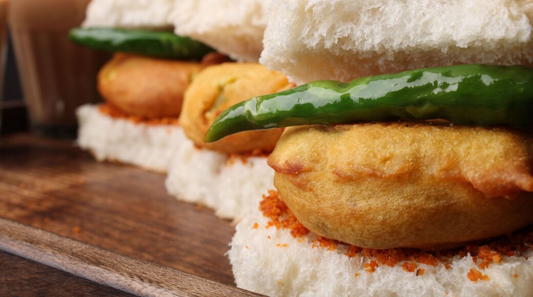 Masala cutting chai and Bombay vada paav is an indian burger. Potato patty is deep fried in gram flour or besan batter it is served hot with paav or bun like sandwich.