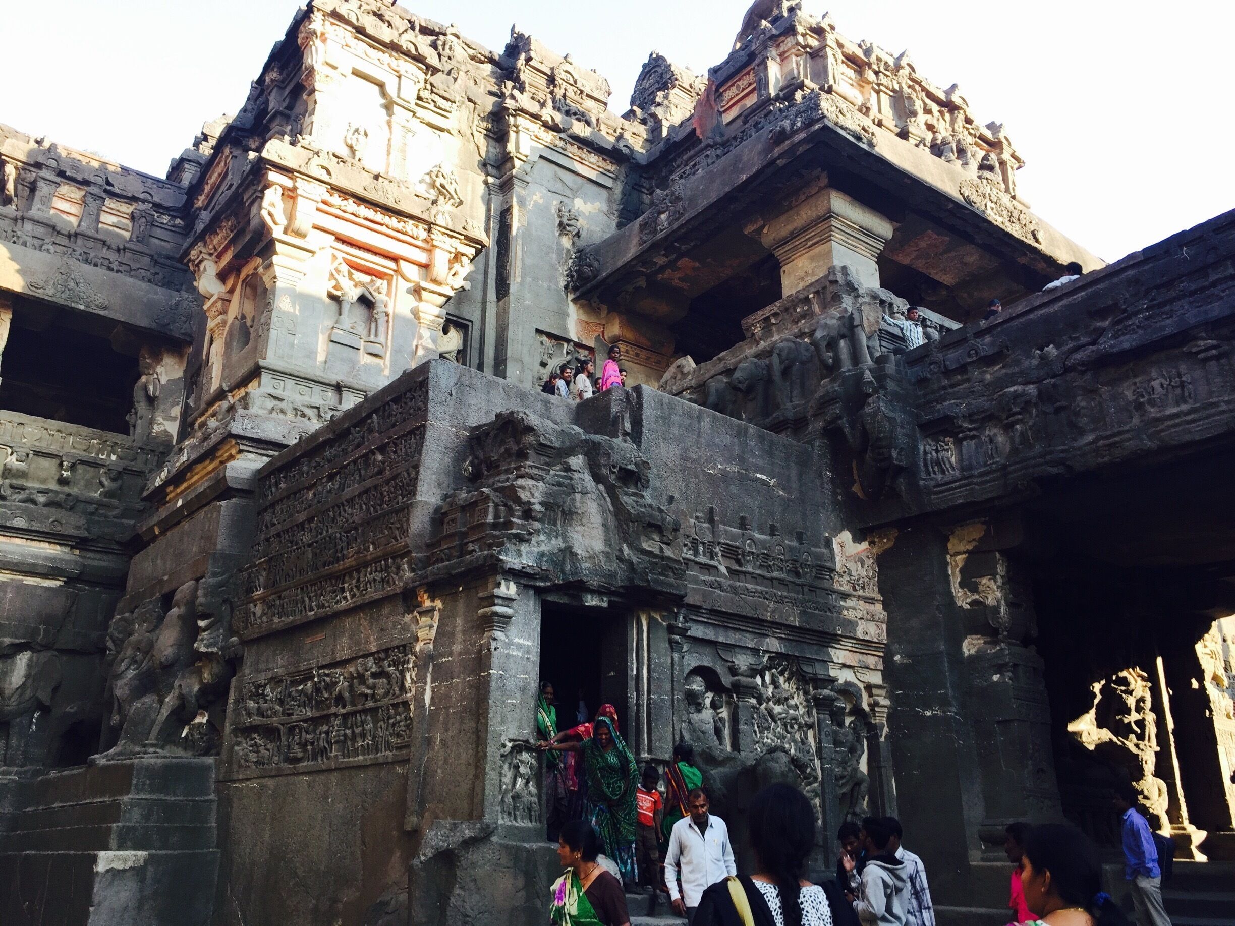 Ancient rock cut Temples carves from top to bottom. Excellent carvings in monolith black stone !