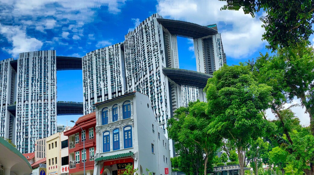 SINGAPORE - JANUARY 4, 2020: Pinnacle at Duxton ultra modern building surrounded by trees