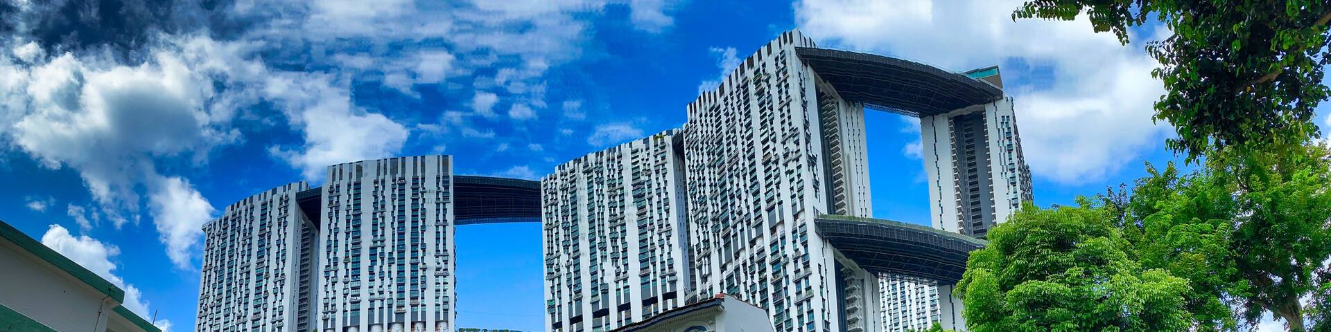 SINGAPORE - JANUARY 4, 2020: Pinnacle at Duxton ultra modern building surrounded by trees