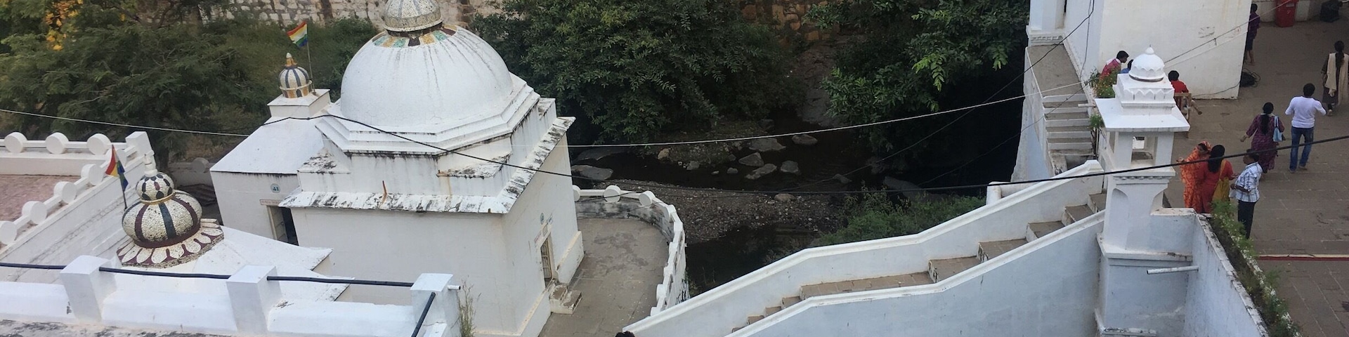 Beautiful view of temples & water flow