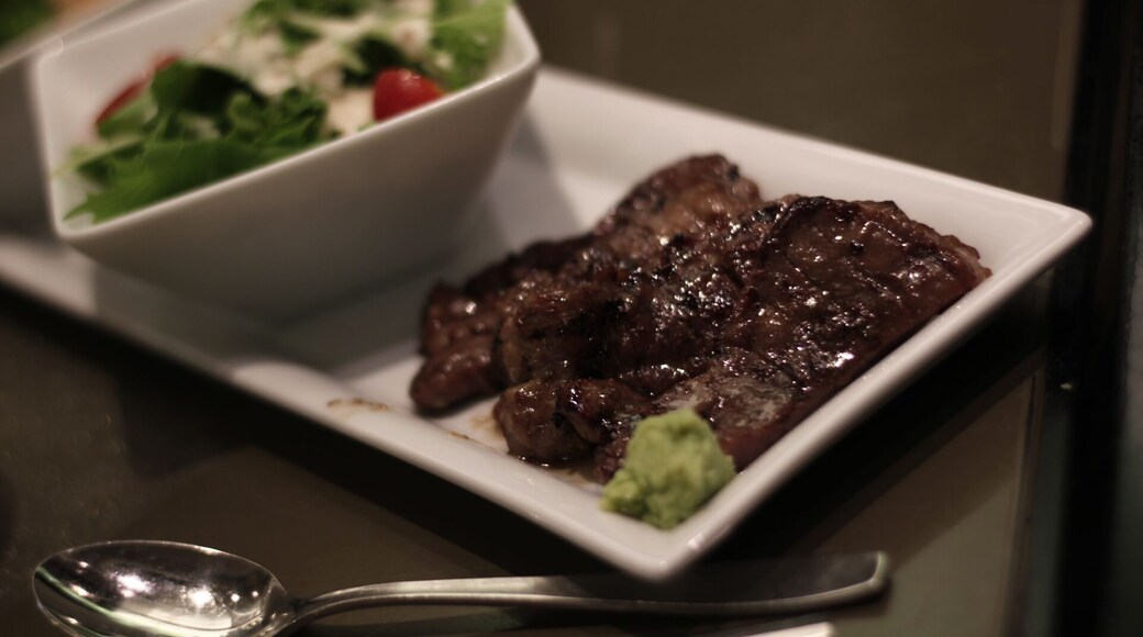 #TroveOn Sendai's beef cow tongue a.k.a. gyutan/牛タン at Aobatei 青葉亭 #FoodieFinds
Tasty, charcoal meat that was not surprisingly chewy as I'd expect. It's like regular meat. I got the gyutan set menu that comes with salad and soup.
Located at S-pal building on the first floor. Spotted this restaurant while wandering around Sendai Station. 3.51 at tabelog though IJS. Legit.
When I was traveling around up north, I was collecting shinkansen badges because JR East had a promo to give away badges when you visit specific stations, Sendai Station is one of them. I had a JR Pass so I said, why not? The train ride took about three hours back and forth. Shinkansen took a lot of my time in Japan. I got there around afternoon already so I had to account the other three hours going back to Annaka at night. I just hang around Sendai Station and like any Japanese stations, wandered around looking at omiyage stuffs and found myself a restaurant that serves gyutan.