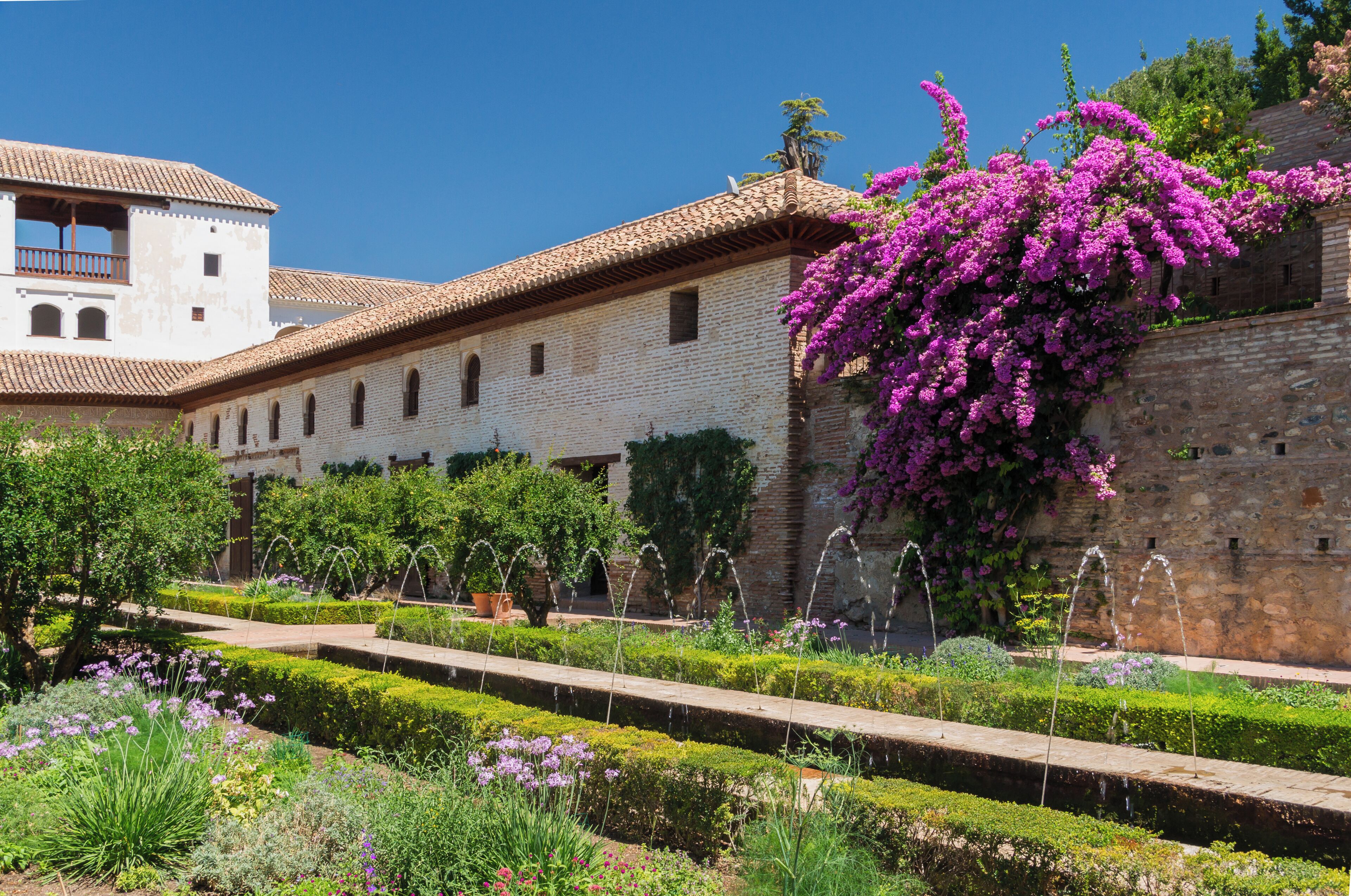 Patio de la acequia in Generalife, Granada, Spain