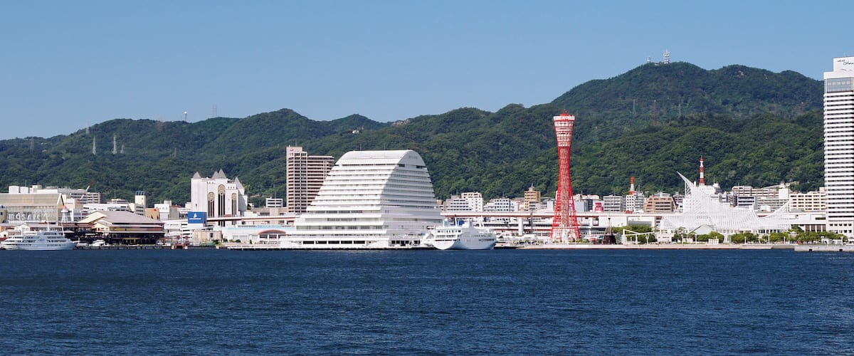 a Kobe Port view from Po-ai Shiosai Park in Kobe, Hyogo prefecture, Japan