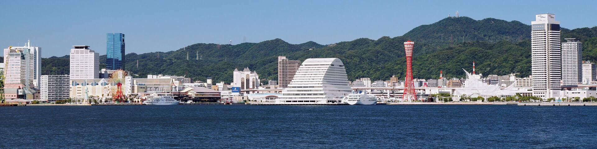 a Kobe Port view from Po-ai Shiosai Park in Kobe, Hyogo prefecture, Japan