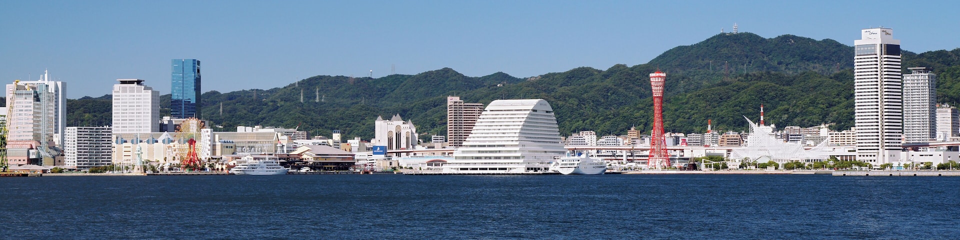 a Kobe Port view from Po-ai Shiosai Park in Kobe, Hyogo prefecture, Japan