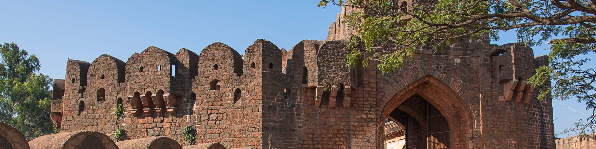 Sherja Darwaja, Bidar Fort, 15th century Bahmani architecture, historical religious and rich heritage site, Bidar, Karnataka, India.