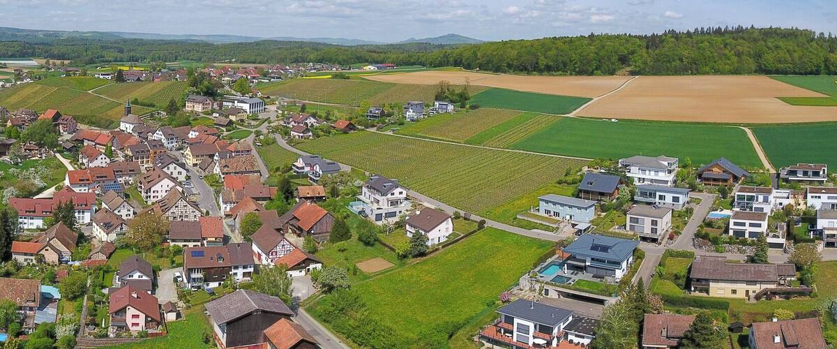 Switzerland, Canton of Schaffhausen, Dörflingen in spring 2018