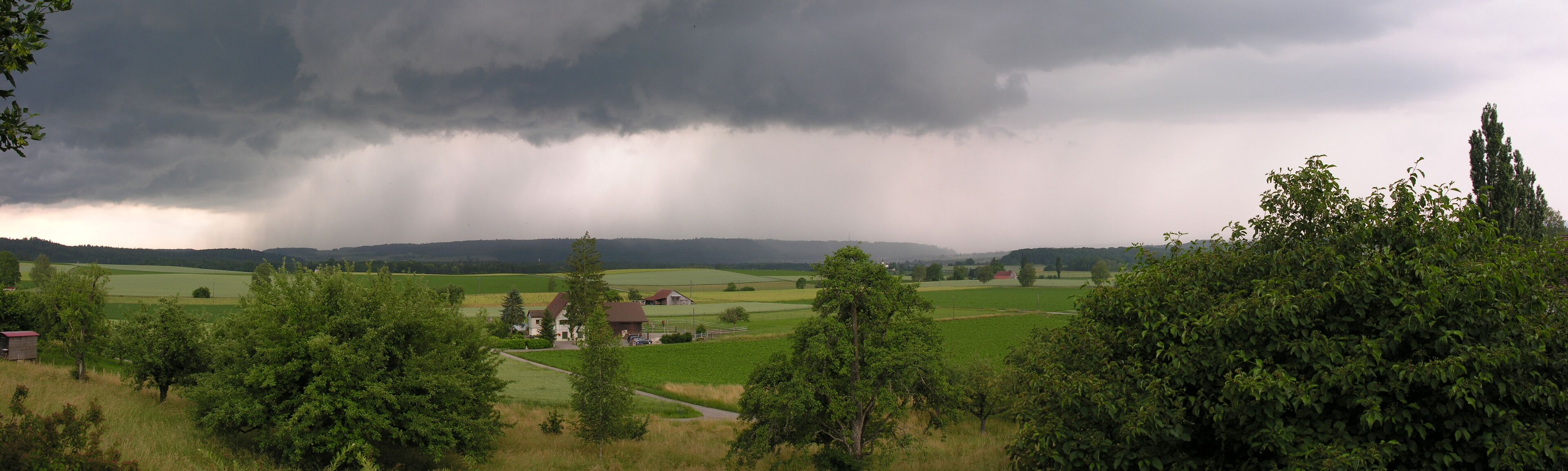 Switzerland, Canton of Schaffhausen, a thunderstorm piling up over Kohlfirst