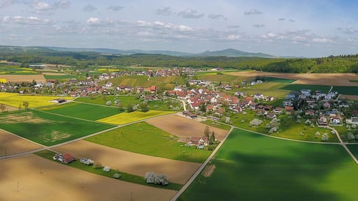 Switzerland, Canton of Schaffhausen, Dörflingen in spring 2018