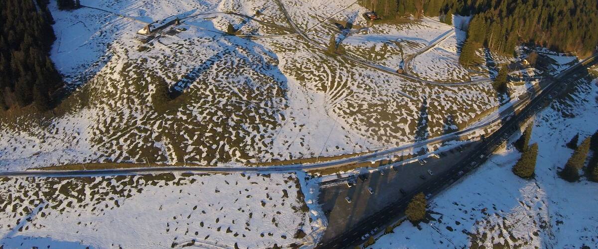 La Givrine train station in the canton of Vaud, Switzerland.