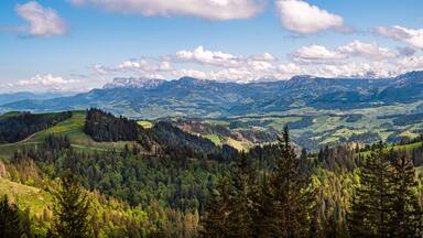 View from the peak Napf in the Emmental region of Switzerland
