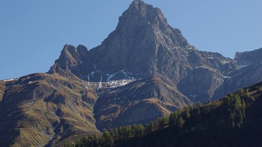 View on Einshorn from Hinterrhein (Graubünden, Switzerland)