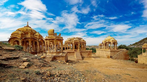 Bada Bagh, also called Barabagh (literally Big Garden) is a garden complex about 6 km north of Jaisalmer on the way to Ramgarh, in the state of Rajasthan in India.