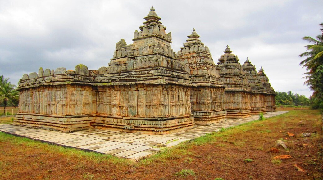 The 5 gopuras depicting the Panchalingeshwara temple at Govindanahalli - another classic temple in the Hoysala architecture