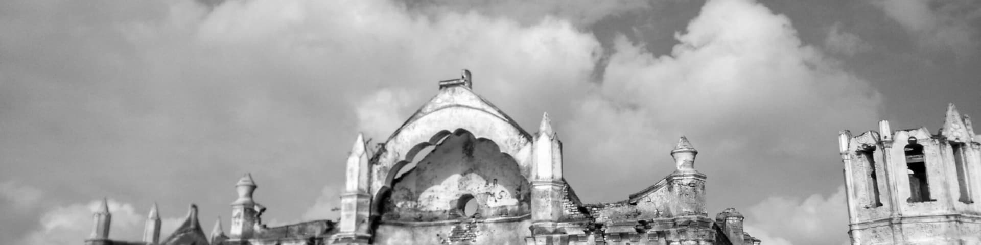 Ruined old Gothic church, probably built by French colony. During high monsoons the church will be 70 percent submerged in water, but this year due to less rain, we are able to walk into the place..
#Karnataka / #India