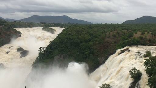 A majestic Waterfall by the river Cauvery at Karnataka , India!! What a beauty!! 😍😍