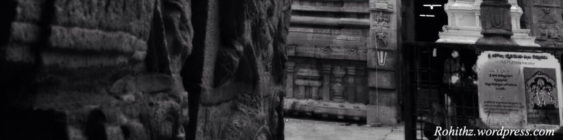 In the lower Ahobila Lakshmi Narasimha Swami is in a peaceful form. The temple has exquisite stone art. Lord Srinivasa himself is said to installed the main deity here. He is said to have sought the blessings of Narasimha before his wedding but finding the Narasihma in fierce form in Upper Ahobila, he is said to have installed the peaceful form in the lower Ahobila.
It is a common practice to worship the Prahlada Varada Narasimha in lower Ahobilam before worshipping Eguva Ahobila Narasimha, who is present eight kilometers away on a hilltop inside a cave. After worshipping the Lord, it is another practice to visit Navanarasimhas (nine Narasimhas). The legend says Lord Narasimha, after slaying Hiranyakasipa was roaming around the forest hills of Ahobilam making fearsome laughs and settling at nine places to bless the devotees. Here are the Nava Narasimha temples. Another legend describes when Lord Garuda did penance to see Lord Vishnu in Lord Narasimha form. Thereafter, Lord Narasimha took nine different forms in this hill.