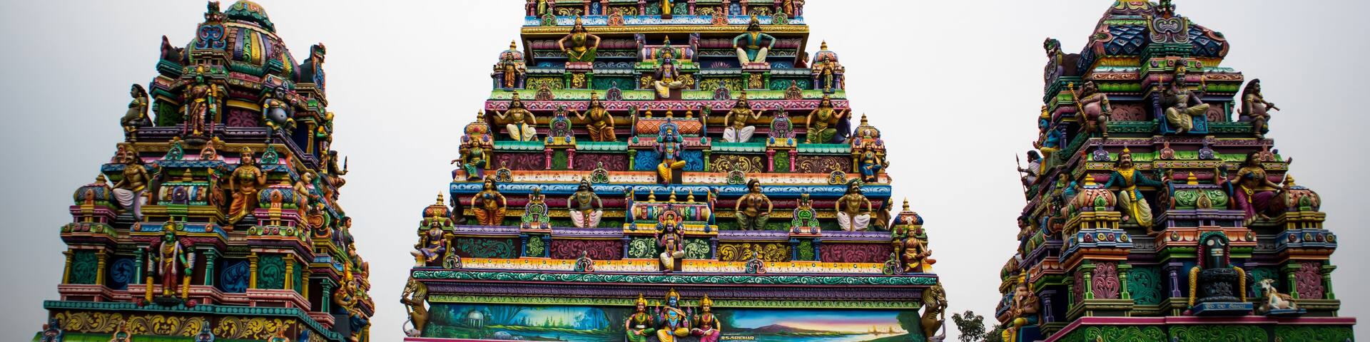 Kailashahar, India - January 23 2022: The new Tirupati Balaji Temple at North Tripura, India. The temple is small but beautiful and built recently