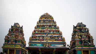 Kailashahar, India - January 23 2022: The new Tirupati Balaji Temple at North Tripura, India. The temple is small but beautiful and built recently