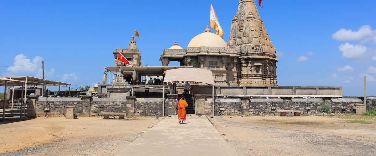 The Temple Dom of Rukhmini Temple, Dwarka, Gujarat, India.