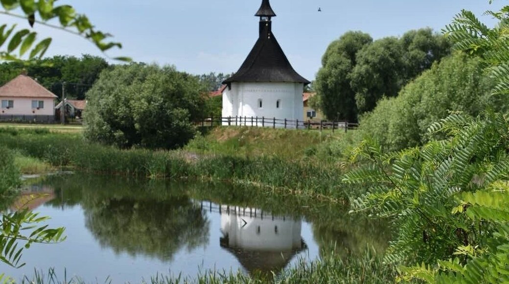 The Calvinist church of Csengersima in #Romanesque style was built in the 13th century. The pond is a blind channel of the river #Szamos.