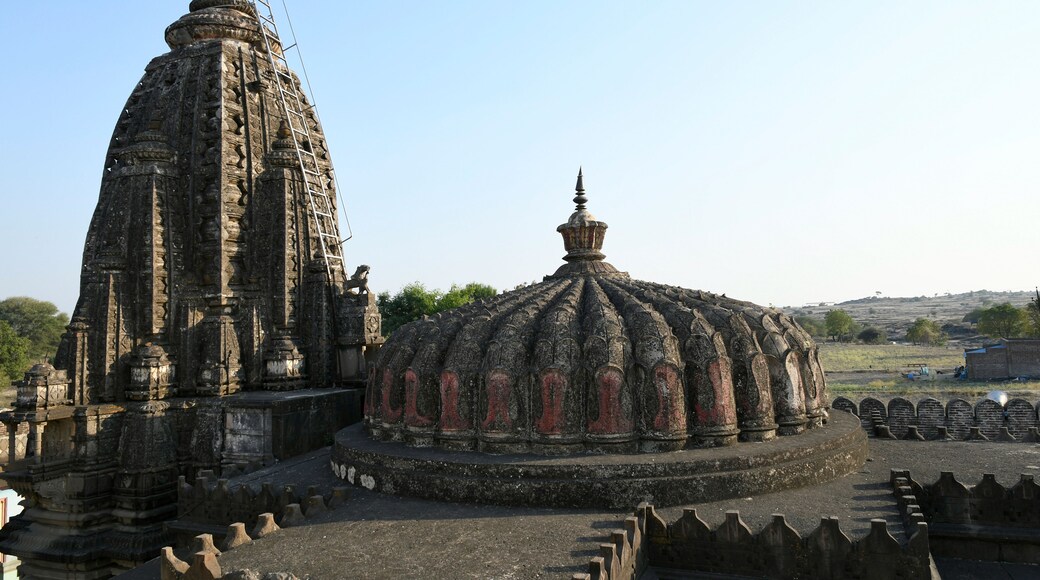 Low height shikhara over mandapam and high shikhara over Garbhagriha at Vitthal Temple, Palashi, Parner, Ahmednagar