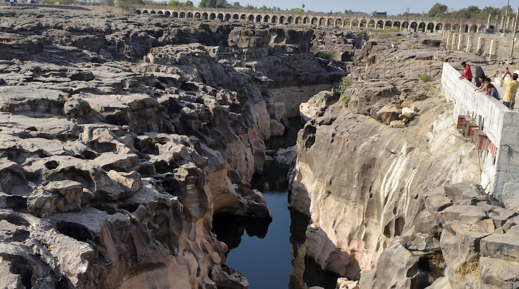 The naturally formed potholes and gorges on the beds of River Kukadi at Nighoj, Maharashtra.