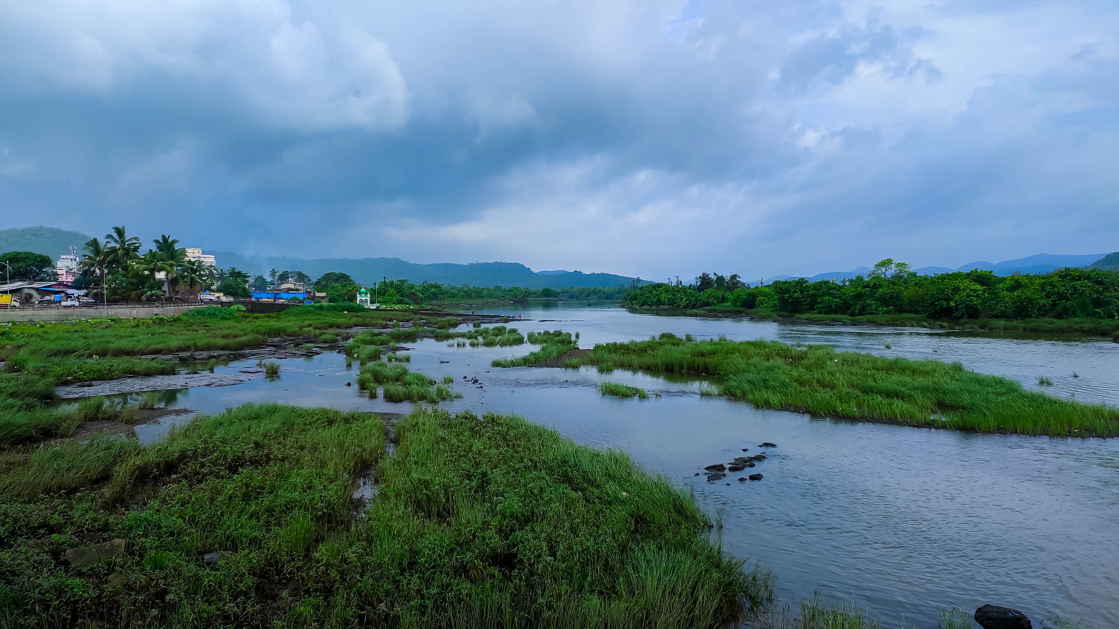 Beautiful scenery of river at roha in maharashtra in india.