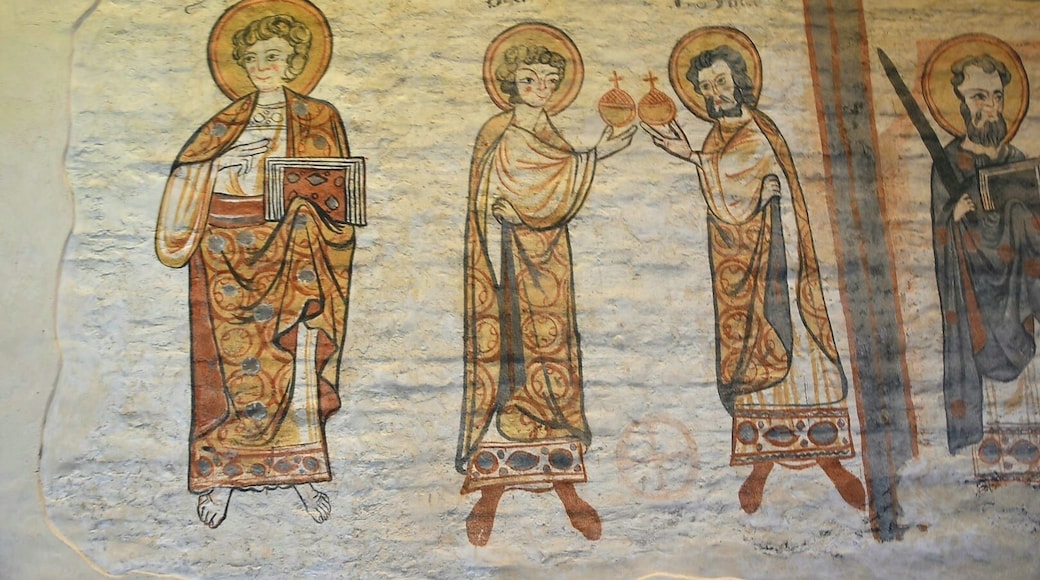 Formerly hidden and now recovered Byzantine painting on the inner wall of Csaroda's Calvinist church