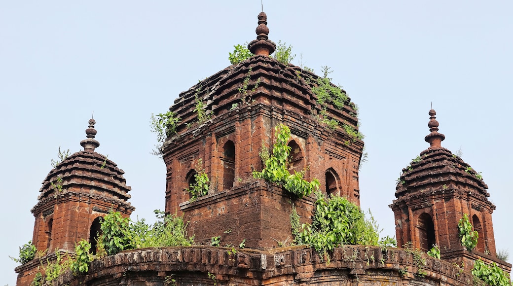 Domes of the ancient Shyamchand Rai Temple, an 11th-century Malla Dynasty ruin, Dakshinbar, Bishnupur, Bankura, West Bengal, India.