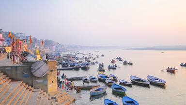 Boat wharf on Ganges river, Varanasi, India