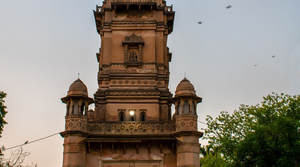 Bulandshahr, Uttar Pradesh/ India - 04/05/2019: Clock Tower Bulandshahr evening beautiful landscape with british architecture full of greenery