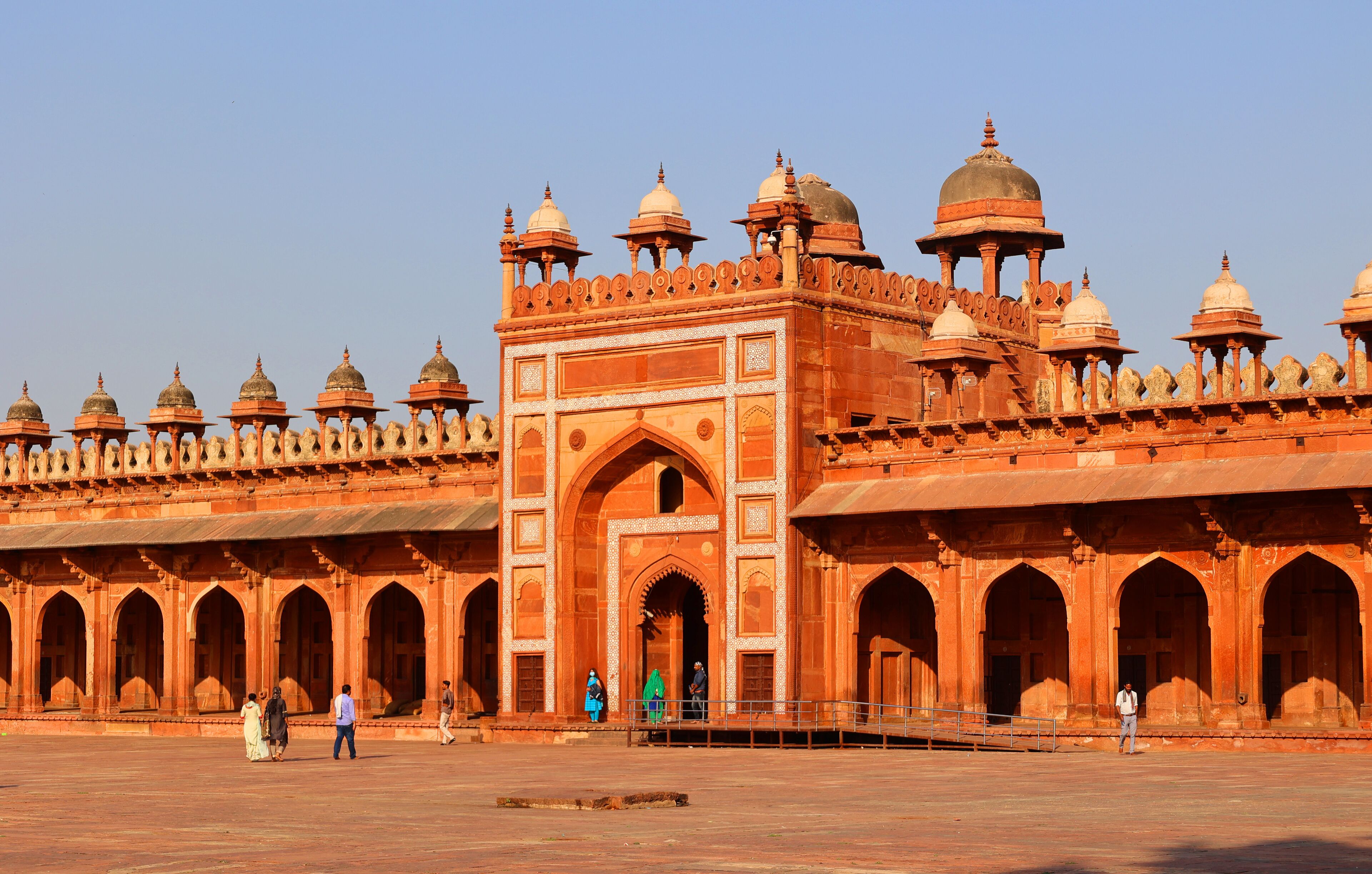 Fatehpur Sikri is a town in the Agra District of Uttar Pradesh, India.  Fatehpur Sikri itself was founded as the capital of Mughal Empire in 1571 by Emperor Akbar