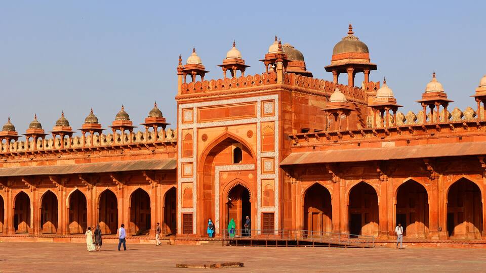 Fatehpur Sikri is a town in the Agra District of Uttar Pradesh, India. Fatehpur Sikri itself was founded as the capital of Mughal Empire in 1571 by Emperor Akbar