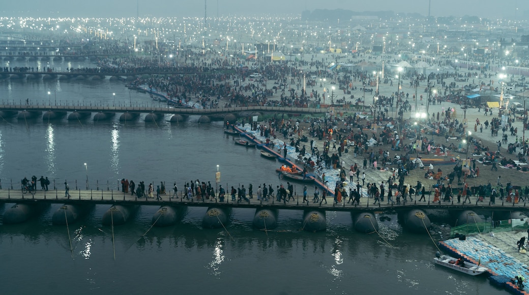 Prayagraj, India - January 2025: Kumb Mela event in Prayagraj, India. Pilgrims gather at the 2025 Prayag Kumbh Mela.