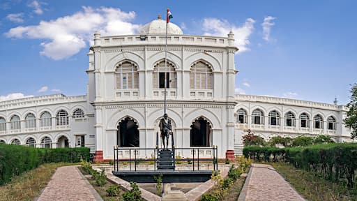 Mahatma Gandhi memorial museum building in Madurai, India.