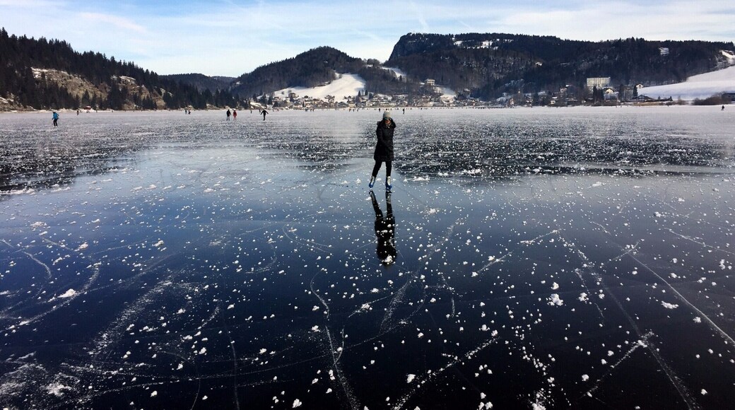 #IceSkating on an 8km #frozen #lake anyone?
You'll need a bit of luck, as this year was the first time in 4 that the lac de #Joux completely froze. The Joux area is a beautiful place to visit in winter, with multiple #nordic #ski opportunities. In summer, Hike round the lake, or up in the nearby mountains. #lifeatExpedia