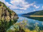 Beautiful artificial Lake Vidraru in Romenia. It was created in 1965 by the construction of the Vidraru Dam on the Arges River. Check out the natural mirror effect.