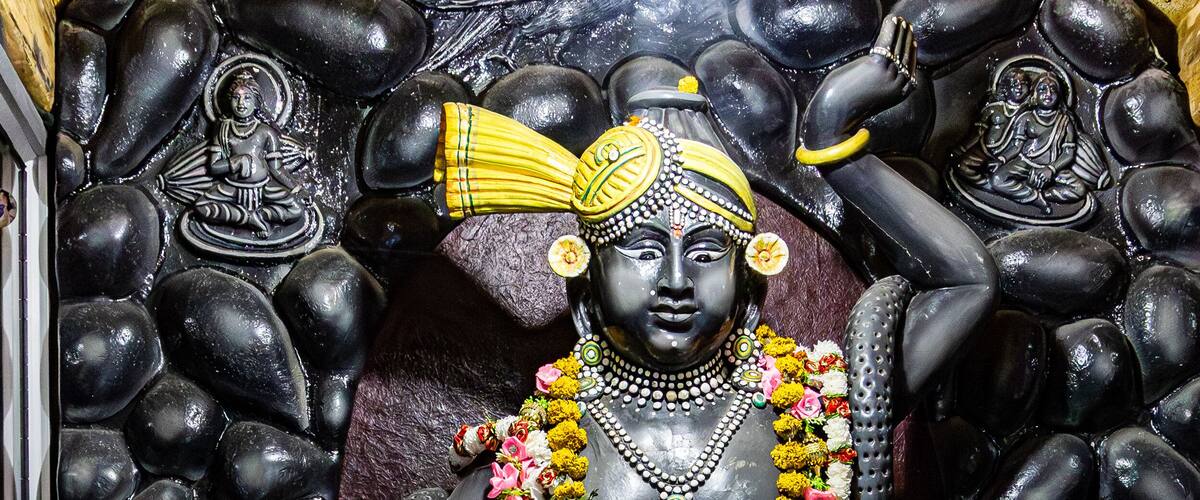 hindu god shrinathji the little krishna statue from flat angle