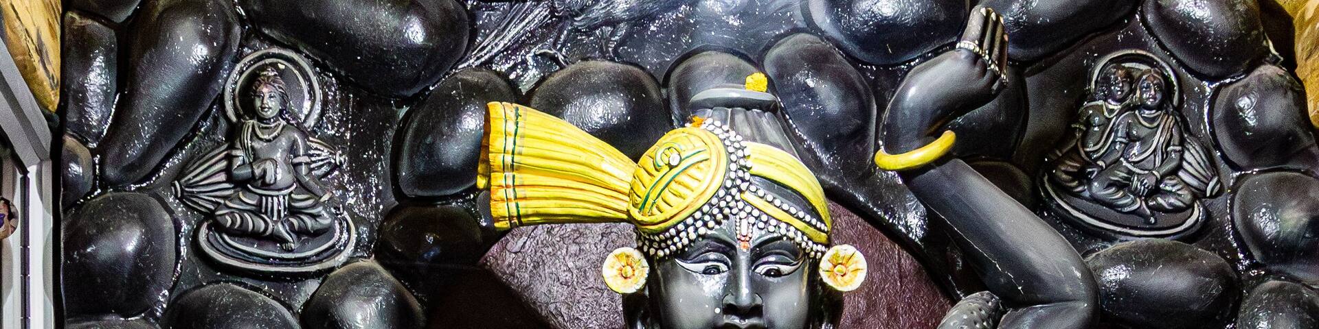 hindu god shrinathji the little krishna statue from flat angle