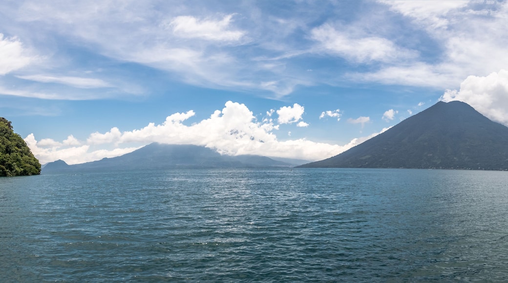 Panoramic view of Lake Atitlan and San Pedro Volcano - San Marcos La Laguna, Lake Atitlan, Guatemala