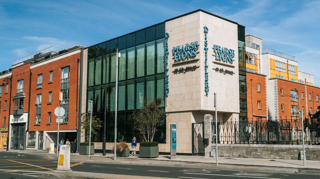 Pearse Lyons Whiskey Distillery which includes signage