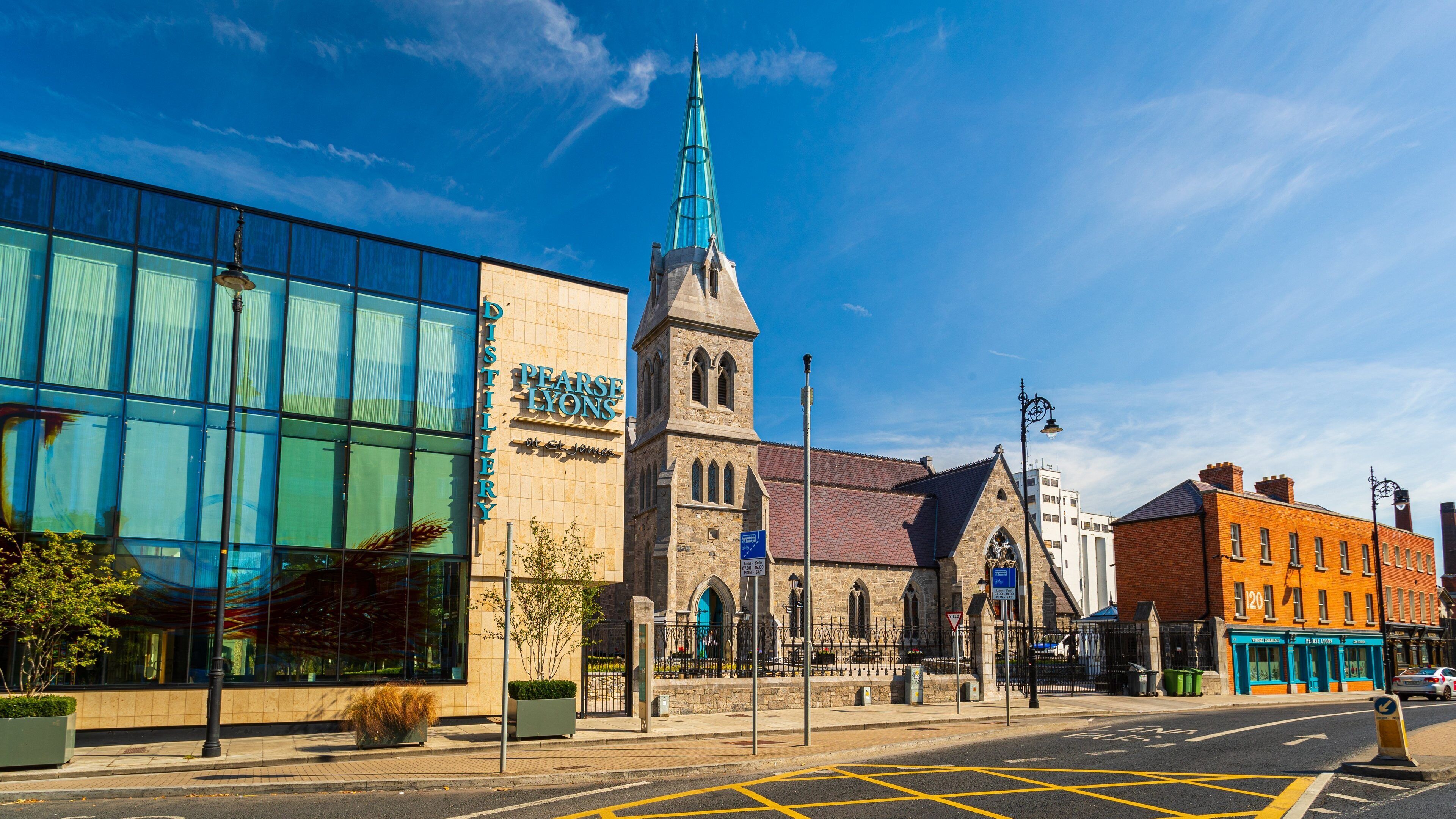 Pearse Lyons Whiskey Distillery which includes a church or cathedral and heritage architecture