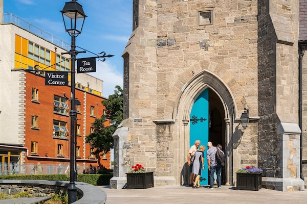 Pearse Lyons Whiskey Distillery showing heritage elements as well as a small group of people