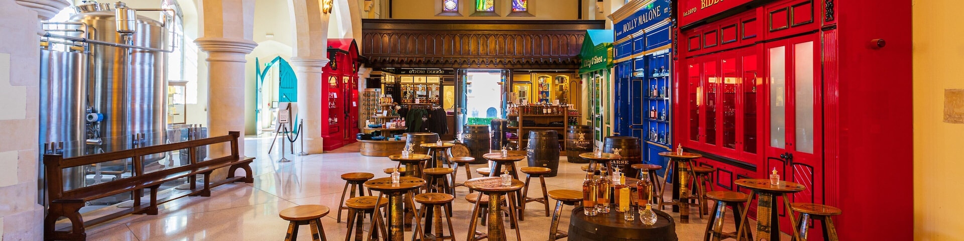 Pearse Lyons Whiskey Distillery featuring interior views and heritage elements